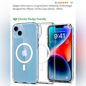 iPhone  14 Plus | Spigen [Ultra Hybrid] MagFit Clear / White Case